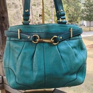 Coach Turquoise Leather Shoulder Bag 18